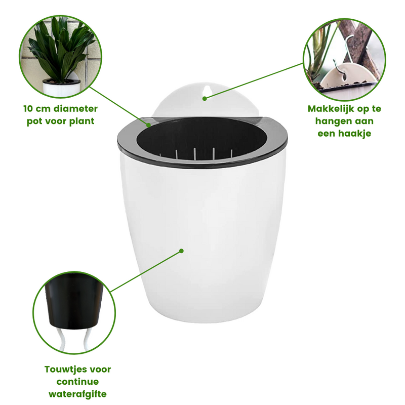 Verticale tuin planten pot - Wit - Medium - 10cm pot - 3 stuks